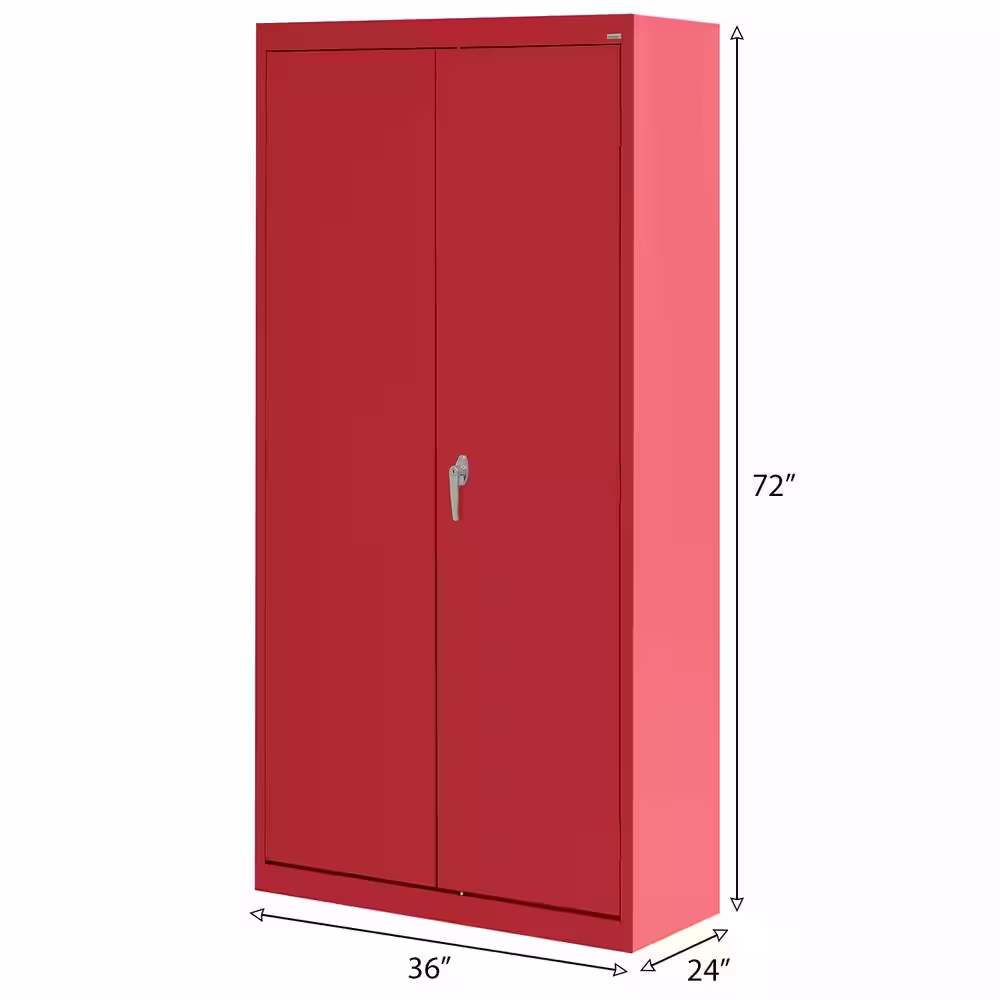 Sandusky Classic Series ( 36 in. W x 72 in. H x 24 in. D ) Wardrobe Steel Garage Freestanding Cabinet in Red