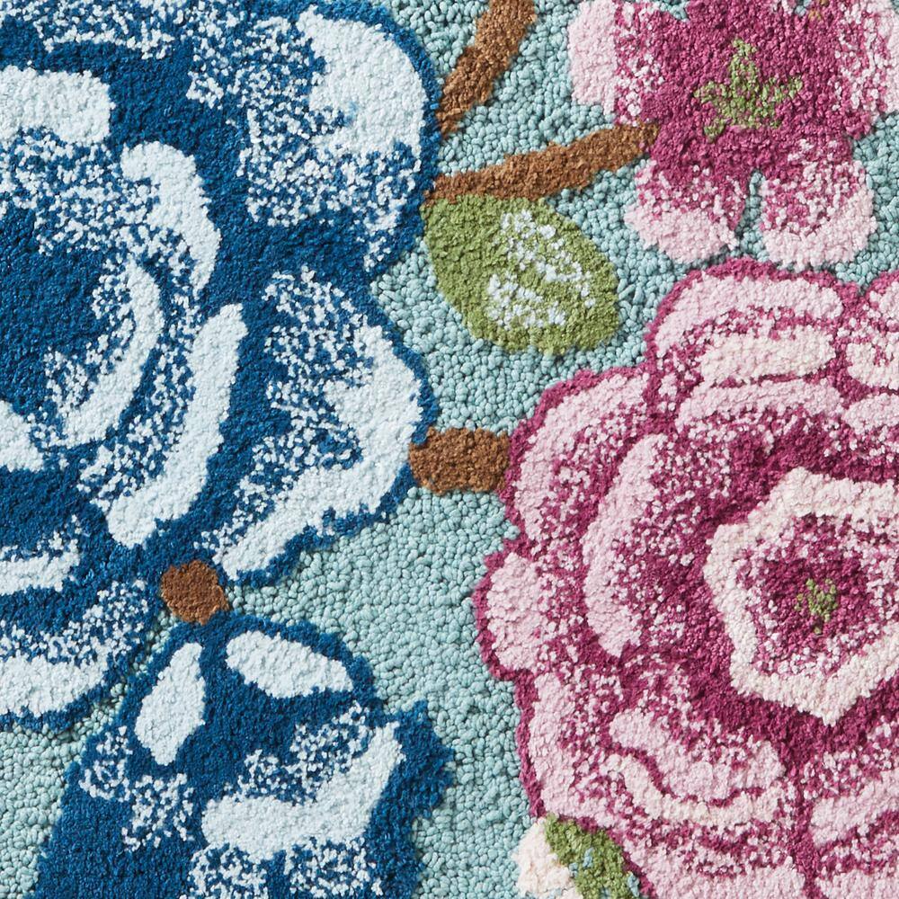 Saturday Knight Spring Blooms 20 in. x 30 in. Multi Cotton Bath Rug