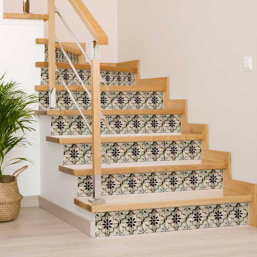 None Brown and Black R25 7 in. x 7 in. Vinyl Peel and Stick Tile (24 Tiles, 8.17 sq. ft./Pack)