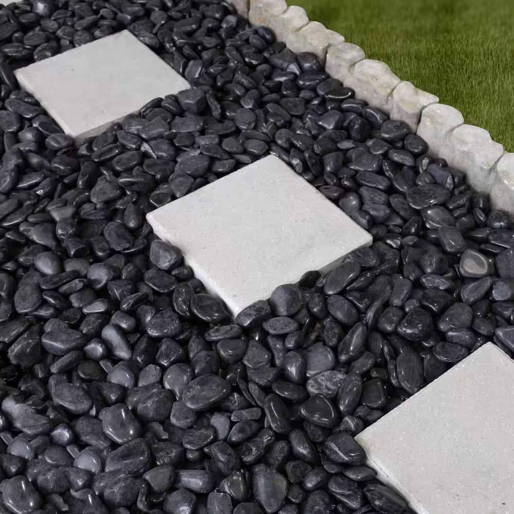 Rain Forest 2 in. to 3 in., 20 lb. Large Black Super Polished Pebbles