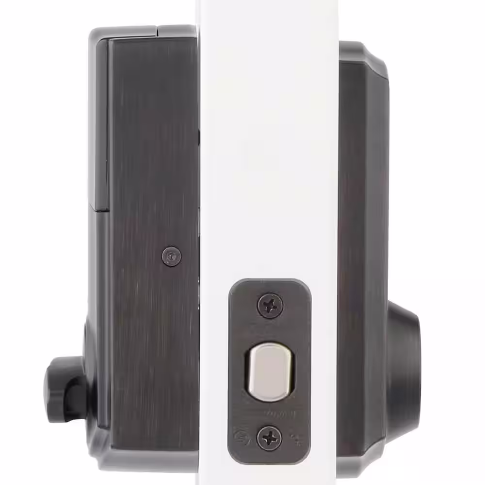 Kwikset Z-Wave SmartCode Touchscreen Venetian Bronze Single Cylinder Keypad Electronic Deadbolt featuring Juno Hall/Closet Knob