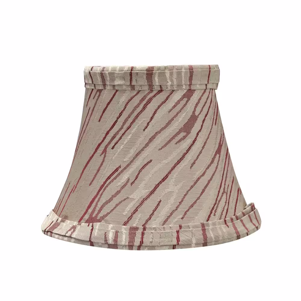 Aspen Creative Corporation 5 in. x 4 in. Off White/Red Stripe Bell Lamp Shade (9-Pack)