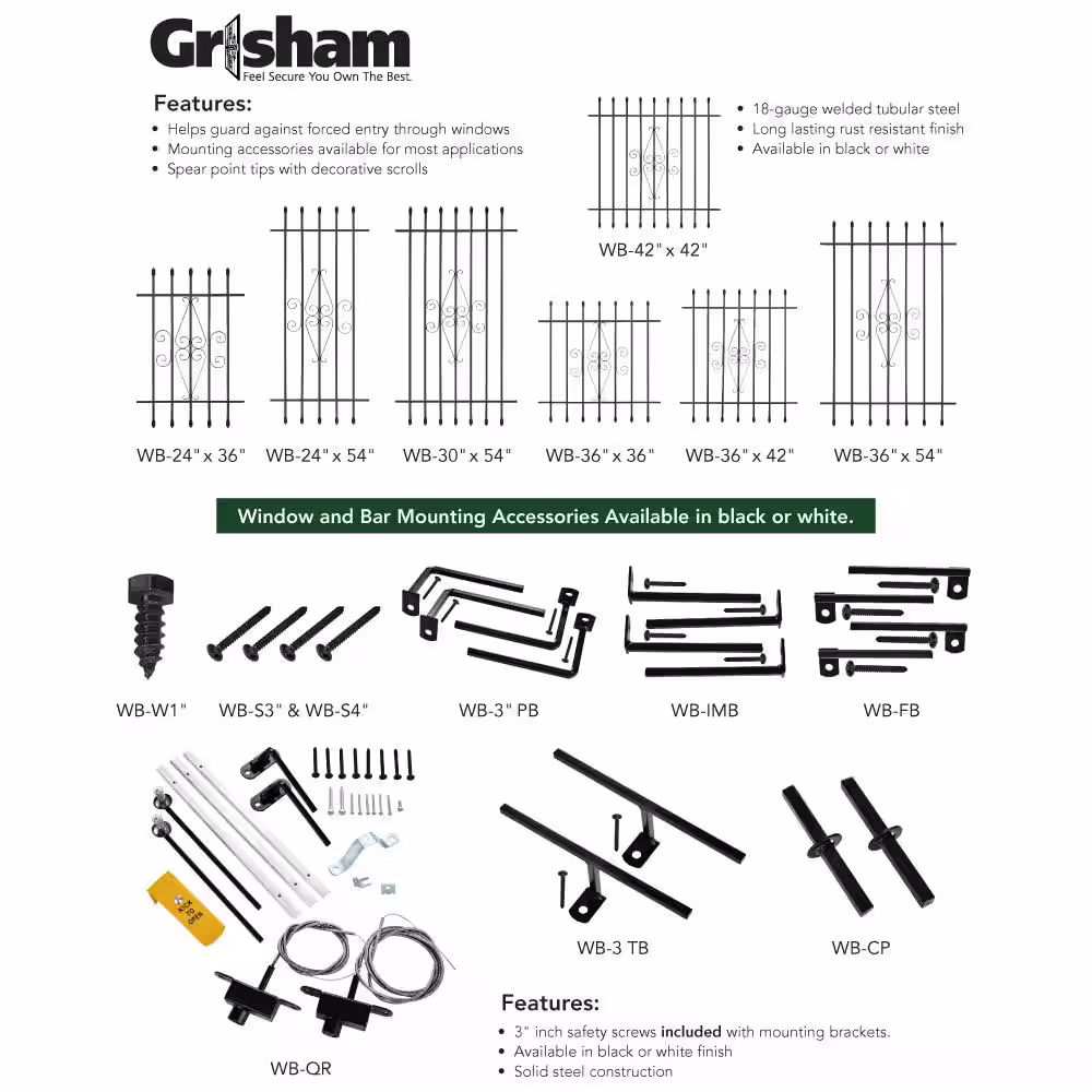 Grisham Window Bar Quick Release Kit
