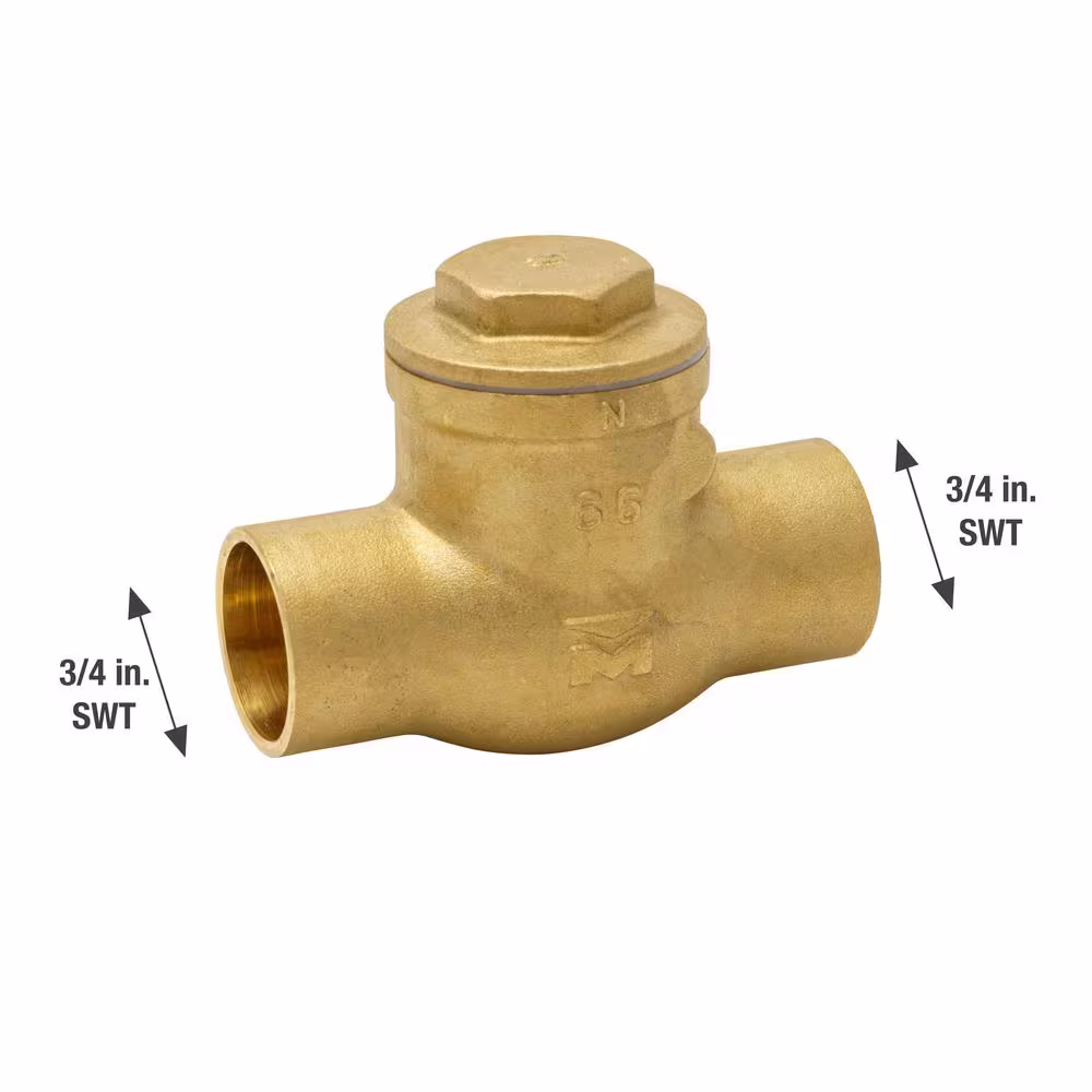 Everbilt 3/4 in. Brass Sweat x Sweat Solder Swing Check Valve