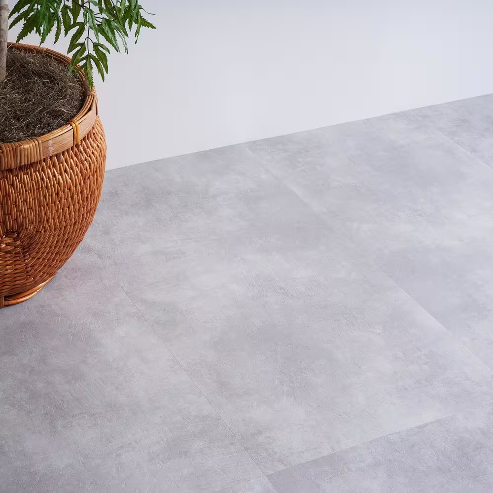 Ivy Hill Tile Duren Concreto Silver 28MIL x 18 in. x 36 in. Glue Down Luxury Vinyl Tile Flooring (1728 Sq. Ft./Pallet)