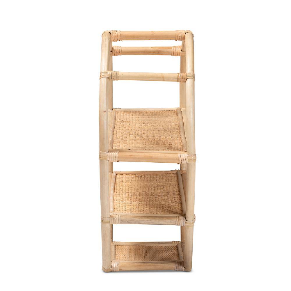 bali & pari Ruana Natural Brown 3-Tier Rattan Shelving Unit (21.5 in. W x 26.8 in. H x 9.6 in. D)