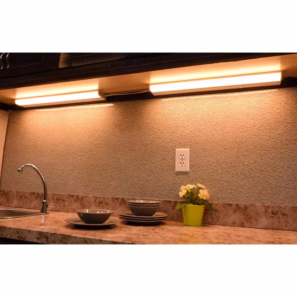 Commercial Electric Direct Wire Aluminum 24 in. LED White CCT Changing Under Cabinet Light